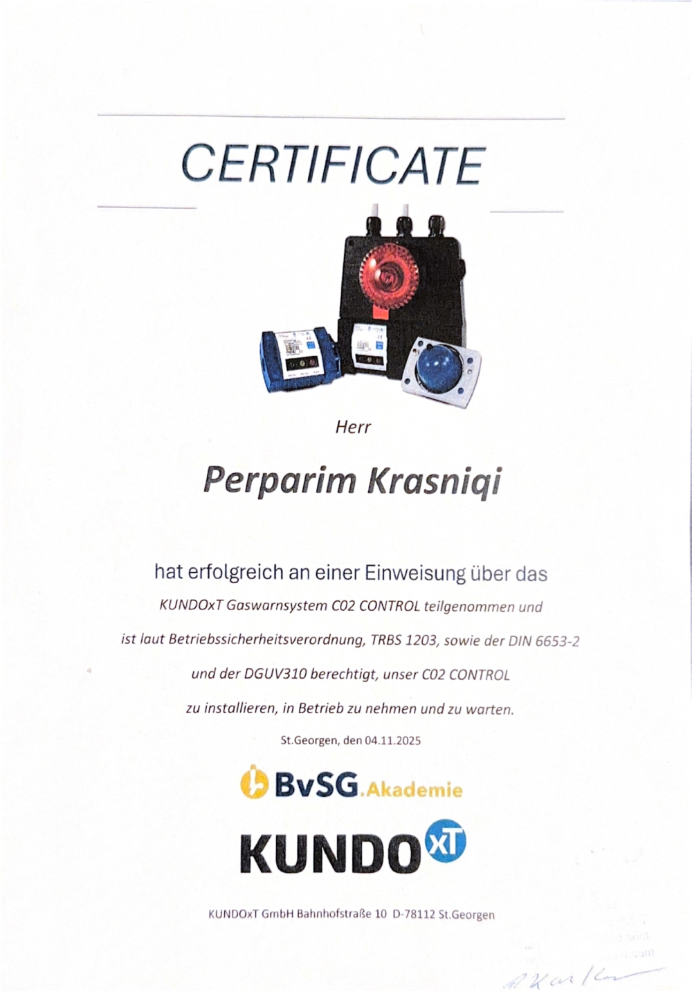 Zertifikat 2